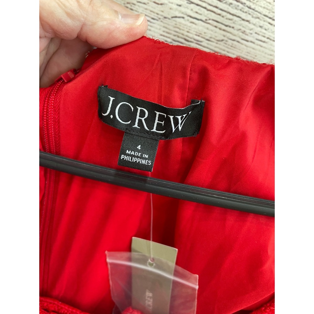 NEW WITH TAGS J CREW SOPHIA MINI DRESS IN MARITIME TWEED FESTIVAL RED - Picture 10 of 12